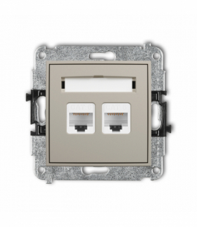 ICON Gniazdo komputerowe podwójne 2xRJ45, kat. 6, 8-stykowy, taupe Karlik 60IGK-4