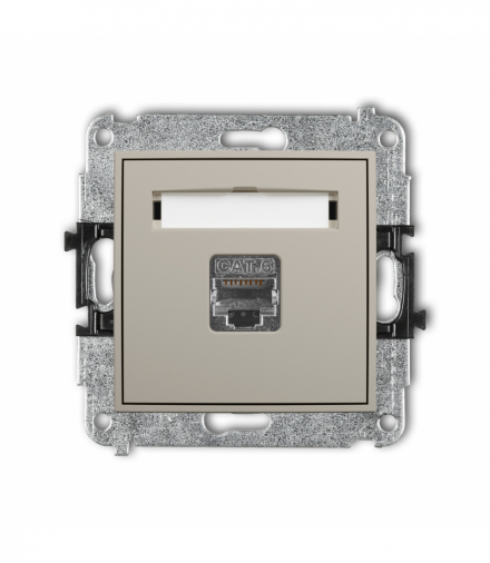 ICON Gniazdo komputerowe pojedyncze 1xRJ45, kat. 6, ekranowany, 8-stykowy, taupe Karlik 60IGK-5