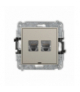 ICON Gniazdo komputerowe podwójne 2xRJ45, kat. 6, ekranowany, 8-stykowy, bez pola opisowego, taupe Karlik 60IGKBO-6