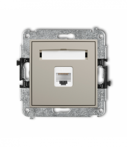 ICON Gniazdo komputerowe pojedyncze 1xRJ45, kat. 6A, 8-stykowy, taupe Karlik 60IGK-7