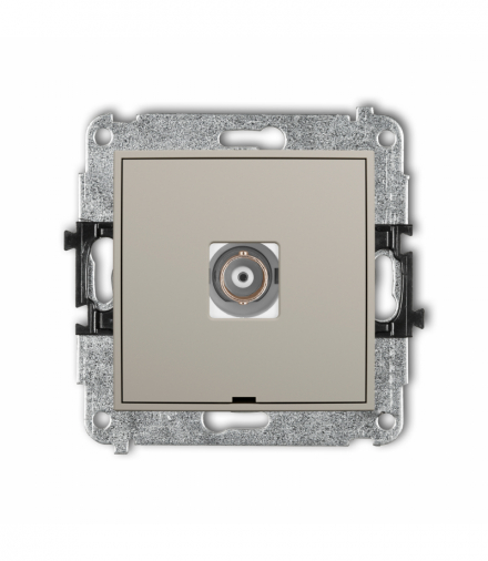 ICON Gniazdo pojedyncze BNC, bez pola opisowego, taupe Karlik 60IGBNCBO-1