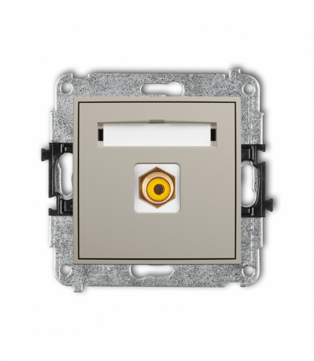 ICON Gniazdo pojedyncze RCA (typu cinch - żółty, pozłacany), taupe Karlik 60IGRCA-1