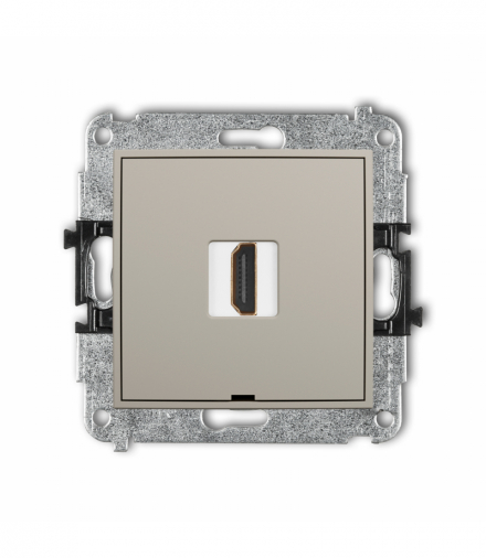 ICON Gniazdo HDMI 2.1, 8K, bez pola opisowego, taupe Karlik 60IHDMIBO-5