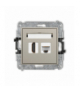 ICON Gniazdo HDMI 2.0, 4K + gniazda komp. poj. 1xRJ45, kat. 5e, 8-stykowy, taupe Karlik 60IGHK