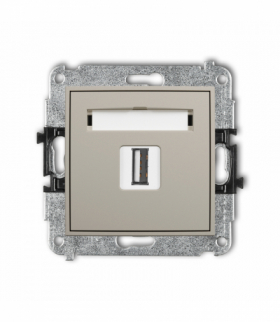 ICON Gniazdo pojedyncze USB A-A 2.0, taupe Karlik 60IGUSB-1
