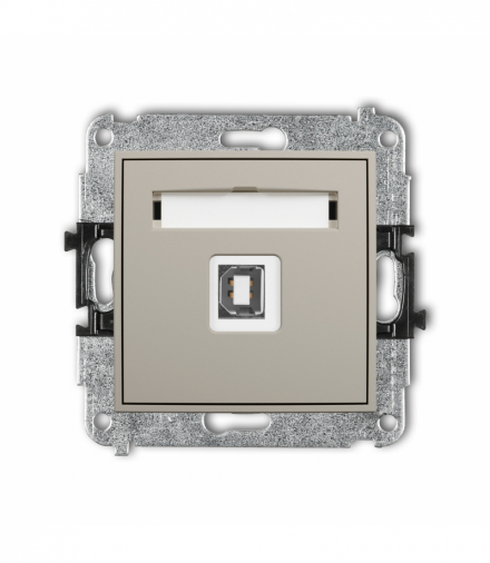 ICON Gniazdo pojedyncze USB A-B 2.0, taupe Karlik 60IGUSB-3