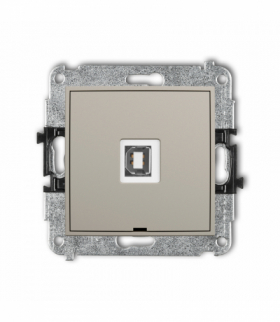 ICON Gniazdo pojedyncze USB A-B 2.0, bez pola opisowego, taupe Karlik 60IGUSBBO-3