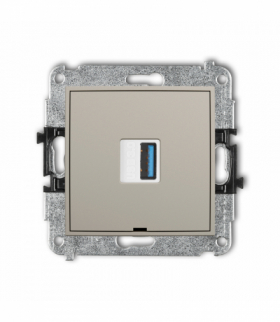 ICON Gniazdo pojedyncze USB A-A 3.0, bez pola opisowego, taupe Karlik 60IGUSBBO-5