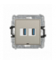 ICON Gniazdo podwójne 2xUSB A-A 3.0, bez pola opisowego, taupe Karlik 60IGUSBBO-6