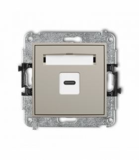 ICON Gniazdo pojedyncze 1xUSB C-C, taupe Karlik 60IGUSB-7
