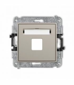 ICON Gniazdo multimedialne pojedncze bez modułu (standard Keystone), taupe Karlik 60IGM-1P