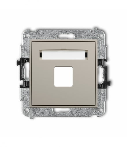 ICON Gniazdo multimedialne pojedncze bez modułu (standard Keystone), taupe Karlik 60IGM-1P
