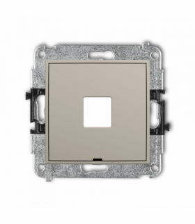 ICON Gniazdo multimedialne pojedyncze bez modułu, bez pola opisowego (standard Keystone), taupe Karlik 60IGMBO-1P