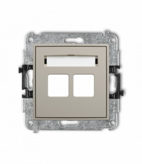 ICON Gniazdo multimedialne podwójne bez modułu (standard Keystone), taupe Karlik 60IGM-2P