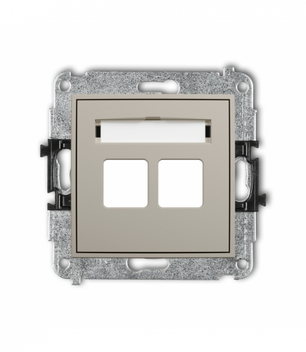 ICON Gniazdo multimedialne podwójne bez modułu (standard Keystone), taupe Karlik 60IGM-2P