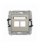ICON Gniazdo multimedialne podwójne bez modułu (standard Keystone), taupe Karlik 60IGM-2P
