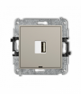 ICON Ładowarka USB A, 10W max., 5V, 2A, bez pola opisowego, taupe Karlik 60ICUSBBO-3