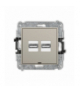 ICON Ładowarka USB podwójna 2xUSB A, 15,5W max., 5V, 3.1A, bez pola opisowego, taupe Karlik 60ICUSBBO-6