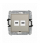 ICON Ładowarka USB podwójna 2xUSB C, 20W max., bez pola opisowego, taupe Karlik 60ICUSBBO-7