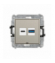 ICON Ładowarka USB podwójna USB C + USB A, 20W max., bez pola opisowego, taupe Karlik 60ICUSBBO-8