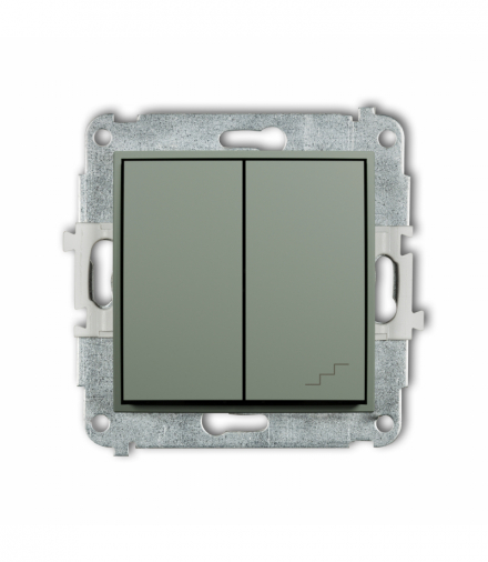 ICON Łącznik pojedynczy ze schodowym (wspólne zasilanie), szałwiowy Karlik 61IWP-10.1