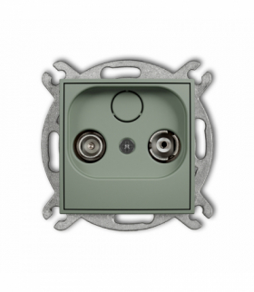 ICON Gniazdo abonenckie RTV przelotowe 12dB, szałwiowy Karlik 61IG12P