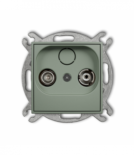 ICON Gniazdo abonenckie RTV przelotowe 15dB, szałwiowy Karlik 61IG15P