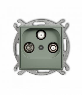 ICON Gniazdo abonenckie 2 wyjścia SAT + TV, szałwiowy Karlik 61IGSN