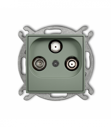 ICON Gniazdo abonenckie 2 wyjścia SAT + TV, szałwiowy Karlik 61IGSN