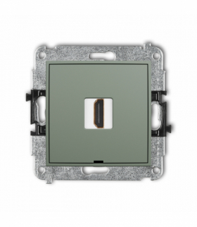 ICON Gniazdo HDMI 2.0, 4K, bez pola opisowego, szałwiowy Karlik 61IHDMIBO-3