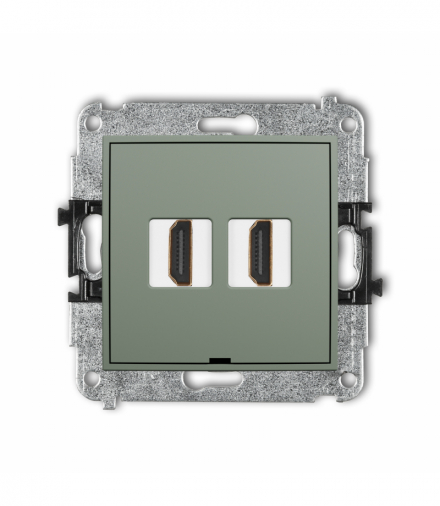 ICON Gniazdo podwójne HDMI 2.0, 4K, bez pola opisowego, szałwiowy Karlik 61IHDMIBO-4