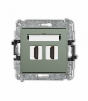 ICON Gniazdo podwójne HDMI 2.1, 8K, szałwiowy Karlik 61IHDMI-6