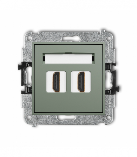 ICON Gniazdo podwójne HDMI 2.1, 8K, szałwiowy Karlik 61IHDMI-6