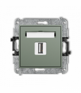 ICON Gniazdo pojedyncze USB A-A 2.0, szałwiowy Karlik 61IGUSB-1
