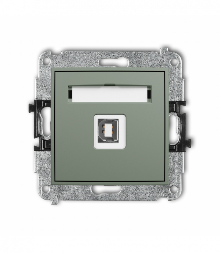 ICON Gniazdo pojedyncze USB A-B 2.0, szałwiowy Karlik 61IGUSB-3