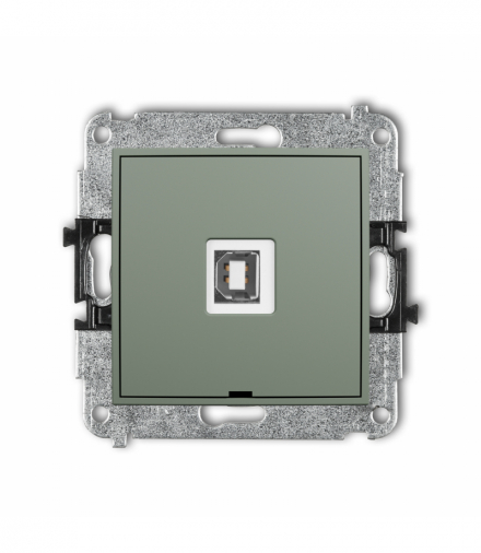 ICON Gniazdo pojedyncze USB A-B 2.0, bez pola opisowego, szałwiowy Karlik 61IGUSBBO-3