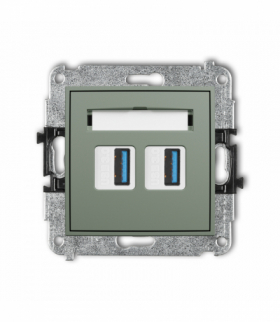 ICON Gniazdo podwójne 2xUSB A-A 3.0, szałwiowy Karlik 61IGUSB-6