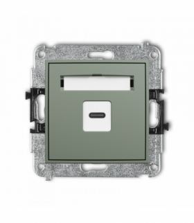 ICON Gniazdo pojedyncze 1xUSB C-C, szałwiowy Karlik 61IGUSB-7