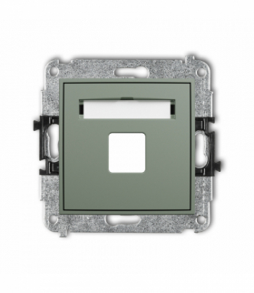 ICON Gniazdo multimedialne pojedncze bez modułu (standard Keystone), szałwiowy Karlik 61IGM-1P