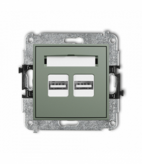 ICON Ładowarka USB podwójna 2xUSB A, 15,5W max., 5V, 3.1A, szałwiowy Karlik 61ICUSB-6