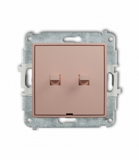 ICON Łącznik schodowy podwójny w stylu amerykańskim (dwa klawisze bez piktogramów), Łososiowy Karlik 62IWPUS-33.1