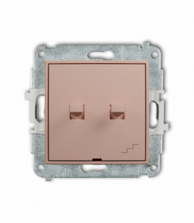 ICON Łącznik pojedynczy ze schodowym w stylu amerykańskim (osobne zasilanie), Łososiowy Karlik 62IWPUS-10.2