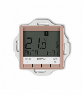 ICON Regulator temperatury, uniwersalny, elektroniczny, tygodniowy (podświetlenie niebieskie), Łososiowy Karlik 62IRT-3.2