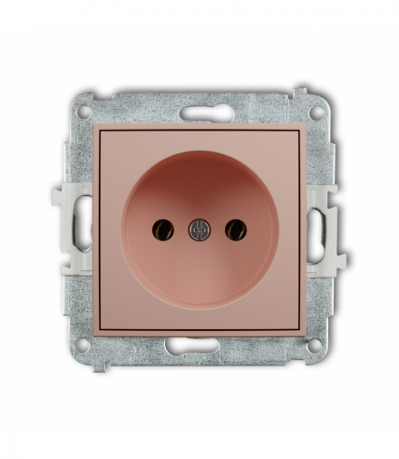 ICON Gniazdo pojedyncze bez uziemienia 2P (bez przesłon torów prądowych), Łososiowy Karlik 62IGP-1