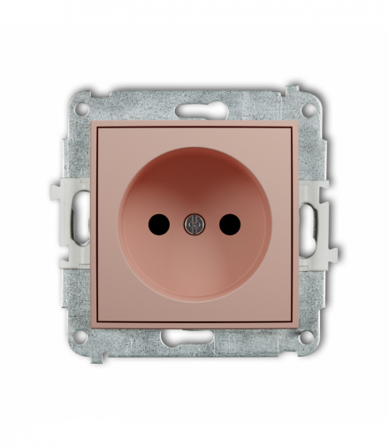 ICON Gniazdo pojedyncze bez uziemienia 2P (przesłony torów prądowych), Łososiowy Karlik 62IGP-1p