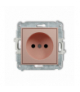 ICON Gniazdo pojedyncze bez uziemienia 2P (przesłony torów prądowych), Łososiowy Karlik 62IGP-1p