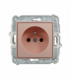 ICON Gniazd pojedyncze z uziemieniem 2P+Z (bez przesłon torów prądowych), Łososiowy Karlik 62IGP-1z