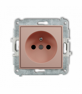 ICON Gniazd pojedyncze z uziemieniem 2P+Z (przesłony torów prądowych), Łososiowy Karlik 62IGP-1zp