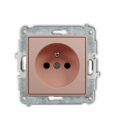 ICON Gniazd pojedyncze z uziemieniem 2P+Z (przesłony torów prądowych), Łososiowy Karlik 62IGP-1zp