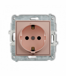 ICON Gniazd pojedyncze z uziemieniem SCHUKO 2P+Z (przesłony torów prądowych), Łososiowy Karlik 62IGP-1sp